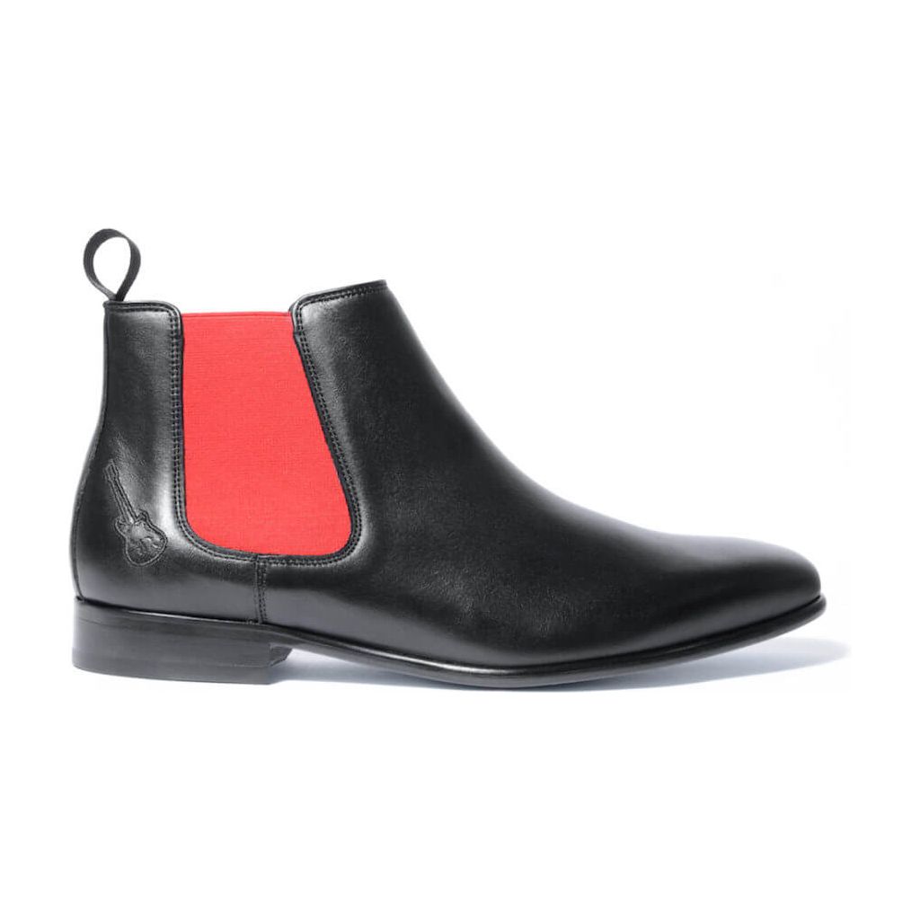 Chelsea Boots Iggy Noir Rouge Coté